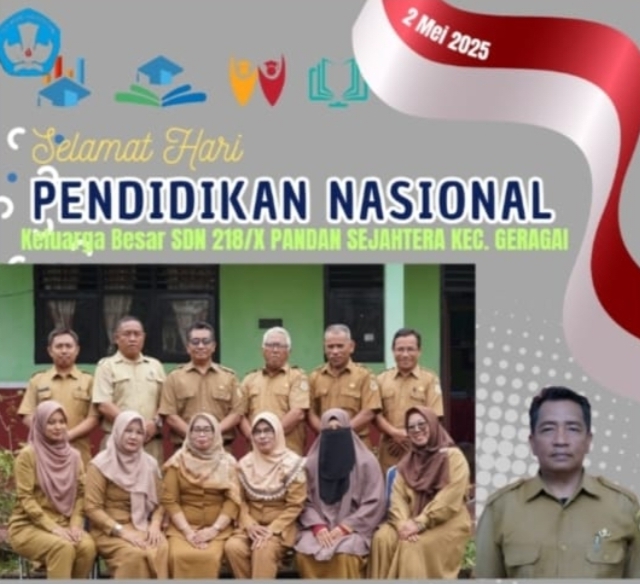 SDN 218/X Pandan Sejahtera Kecamatan Geragai Melaksanakan Upacara Peringati Hardiknas